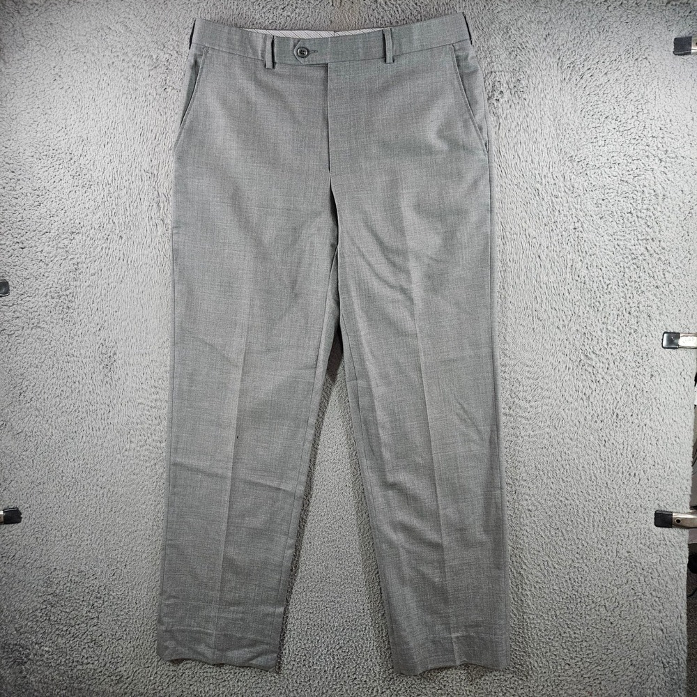 Robert Talbott Laguna Gray Super 140s Wool Dress Pants Mens 34x31